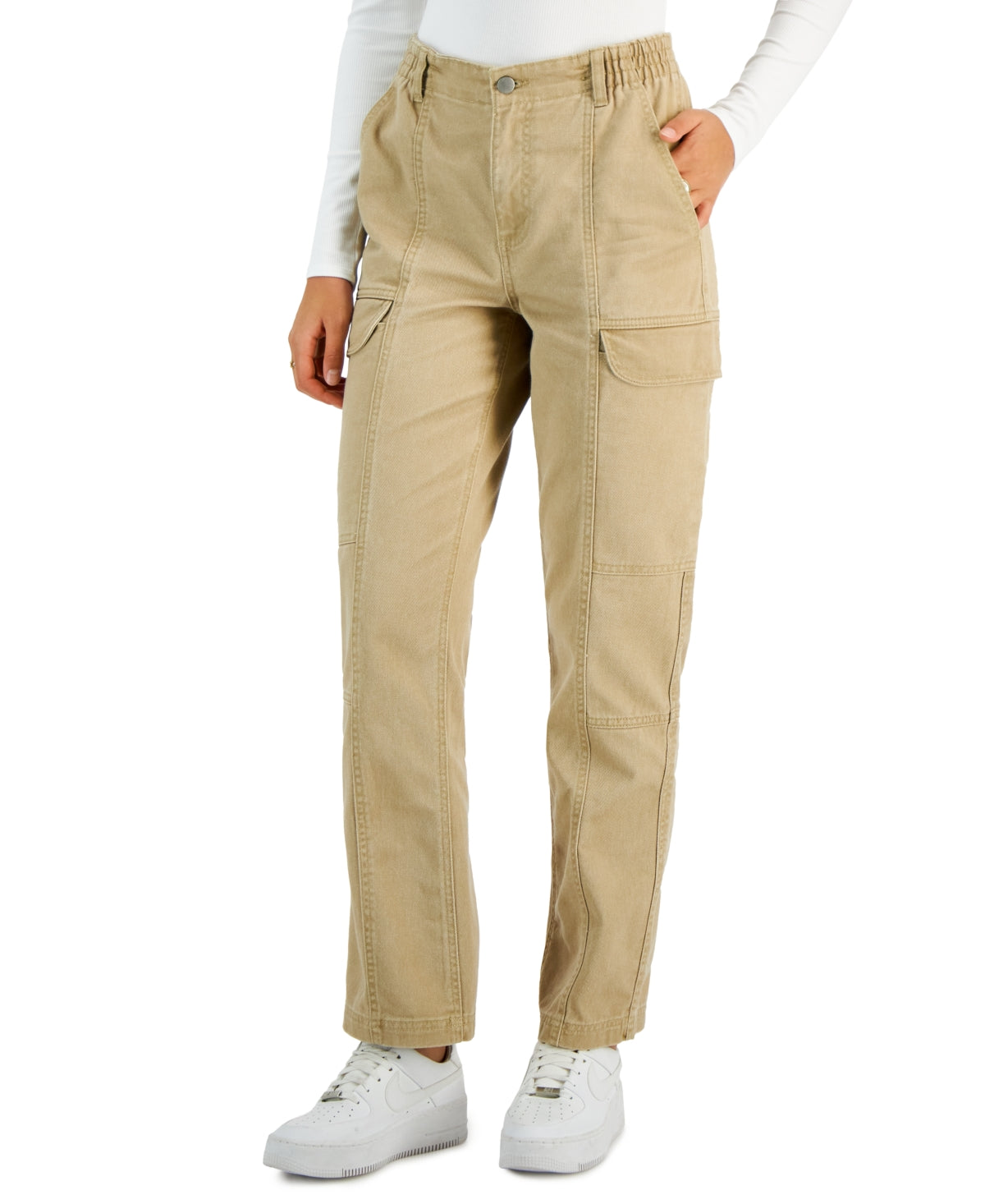 Tinseltown Juniors' Baggy Denim Cargo Jeans