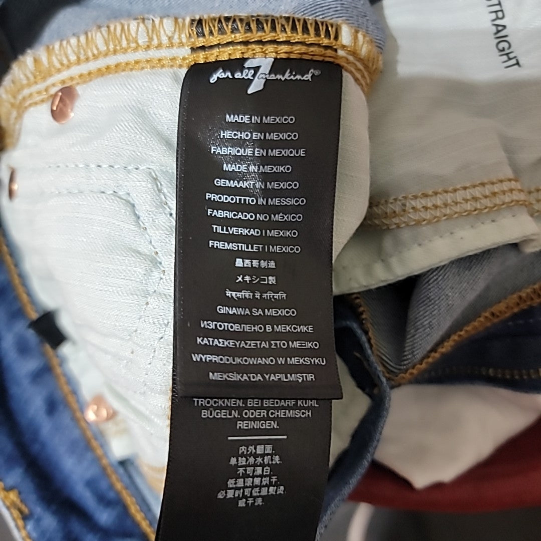7 for all mankind Size 25 Mid-Rise Faded Denim Skinny Jeans NWT