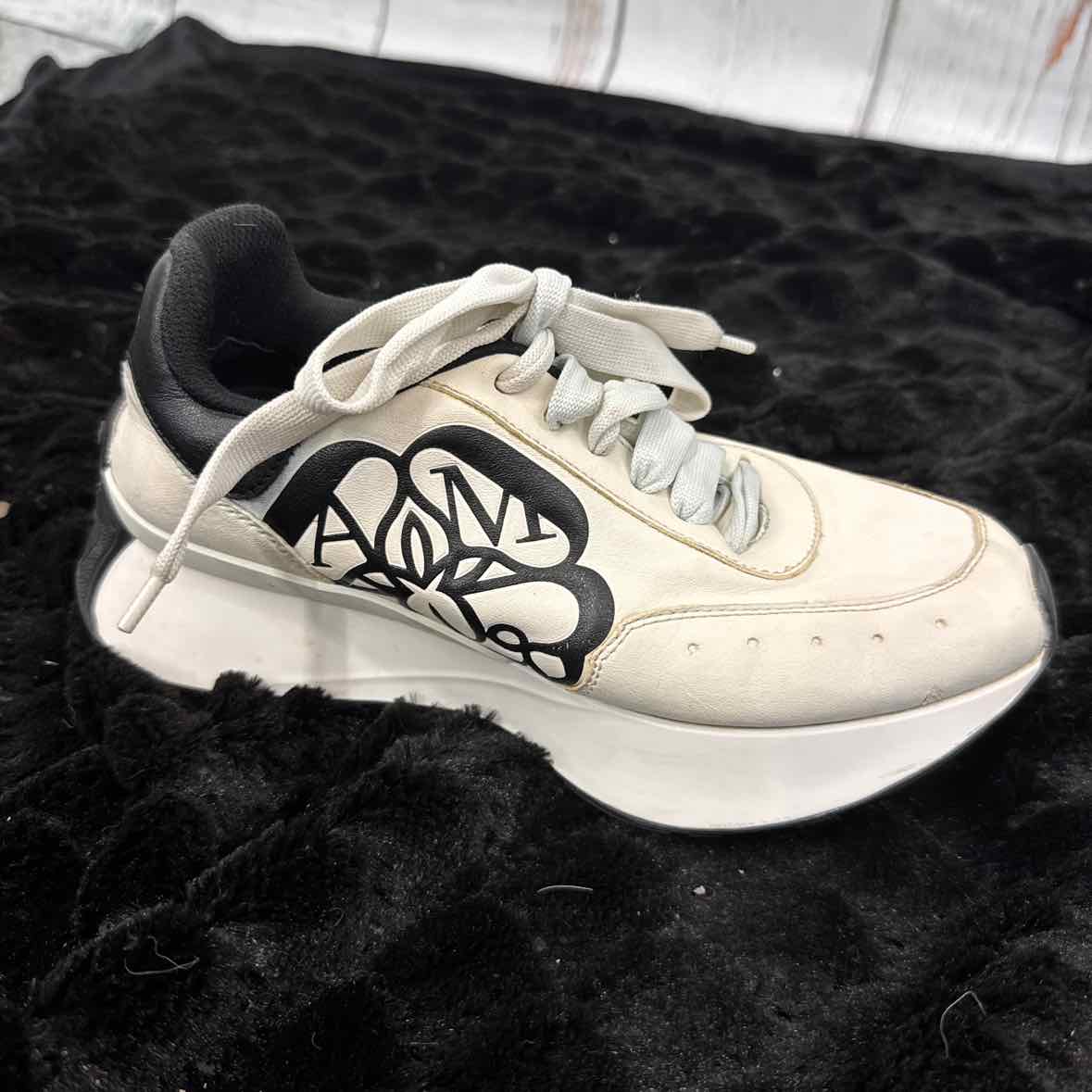 Alexander McQueen Shoe Size 37 Black White Sneakers