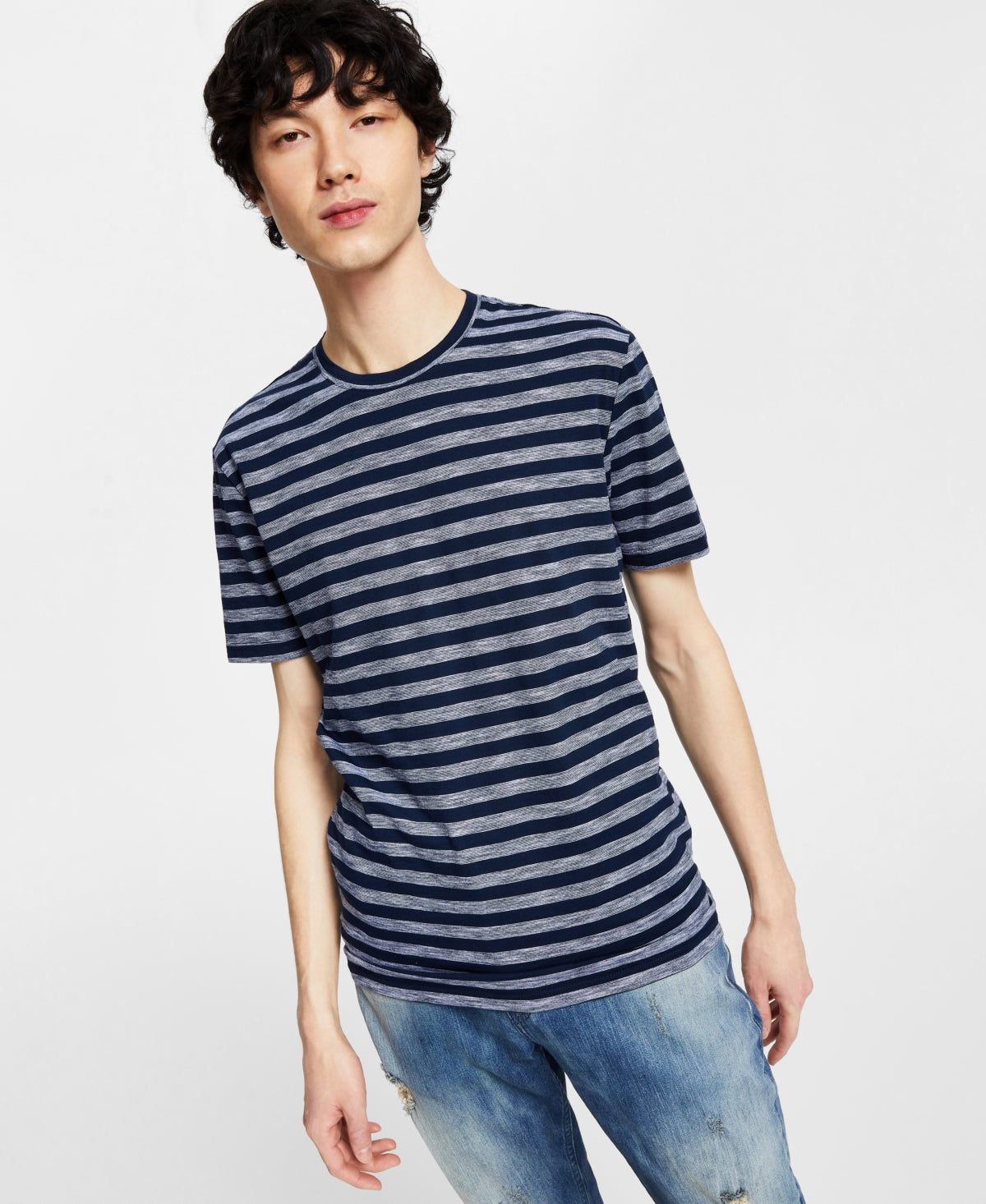 INC Men's Size XS Navy MENS Short Sleeve Shirt