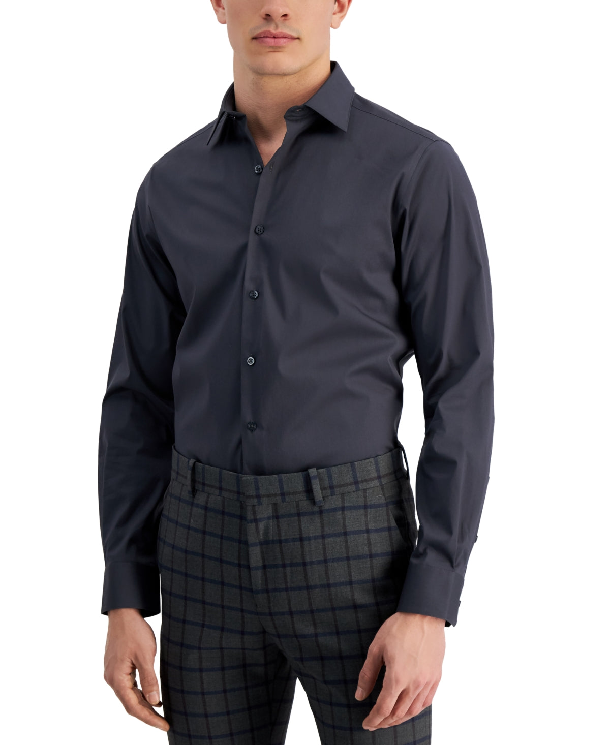 Alfani Men's Size M Gray MENS Button Down Shirt