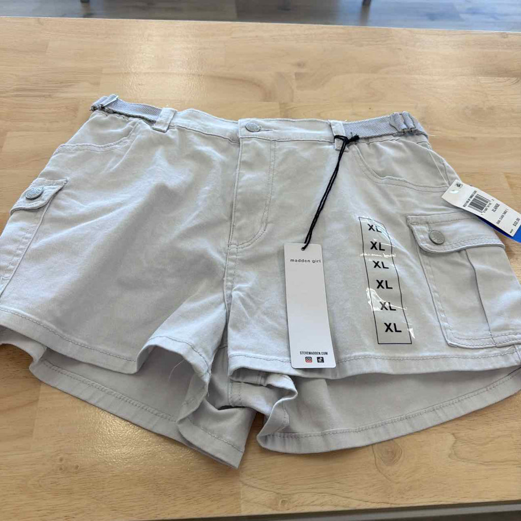 Madden Girl Women Size XL  Gray New Shorts High Rise Utility Shorts