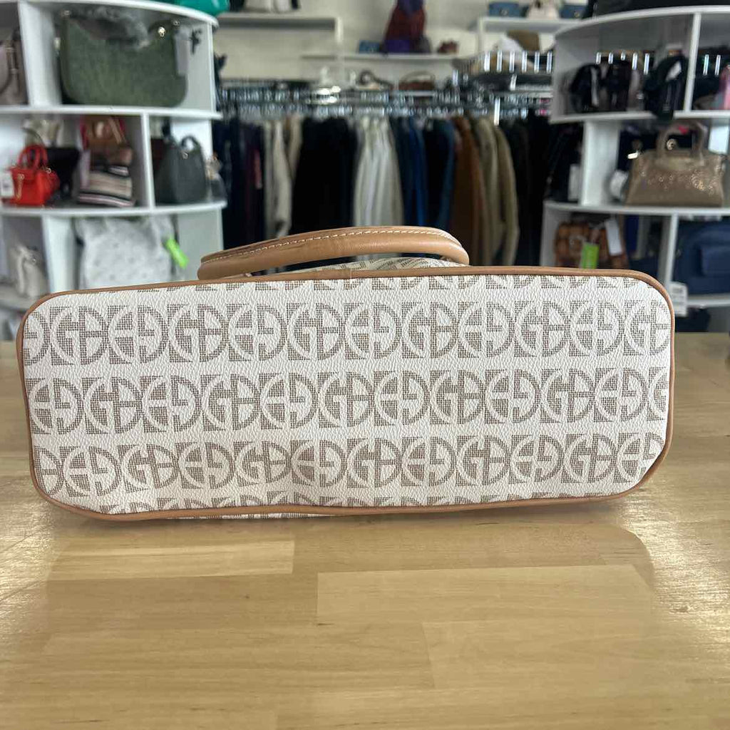 Giani Bernini Block Signature Dome Satchel - Ivory/Silver