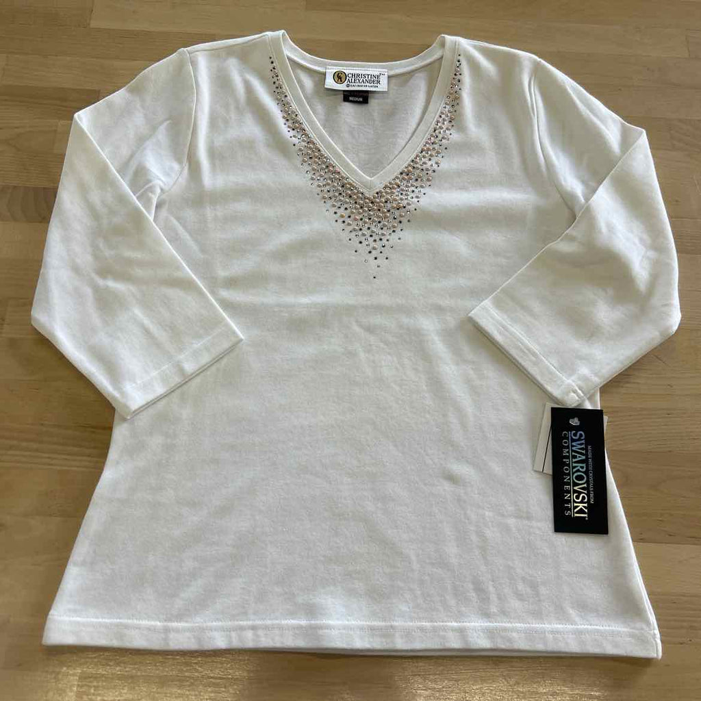 Christine Alexander Size M White Long Sleeve