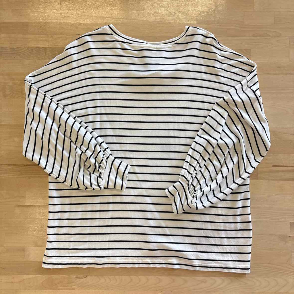 Cabi Size L White & Black Long Sleeve