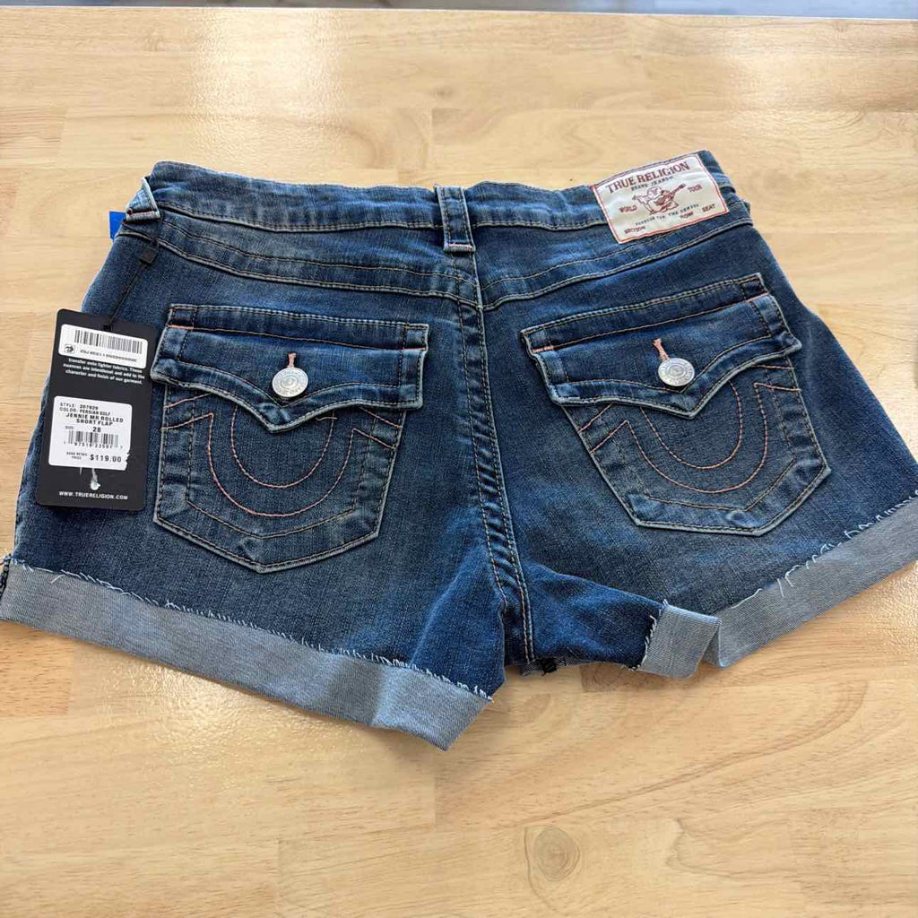 True Religion Women Size 28 Blue New Shorts