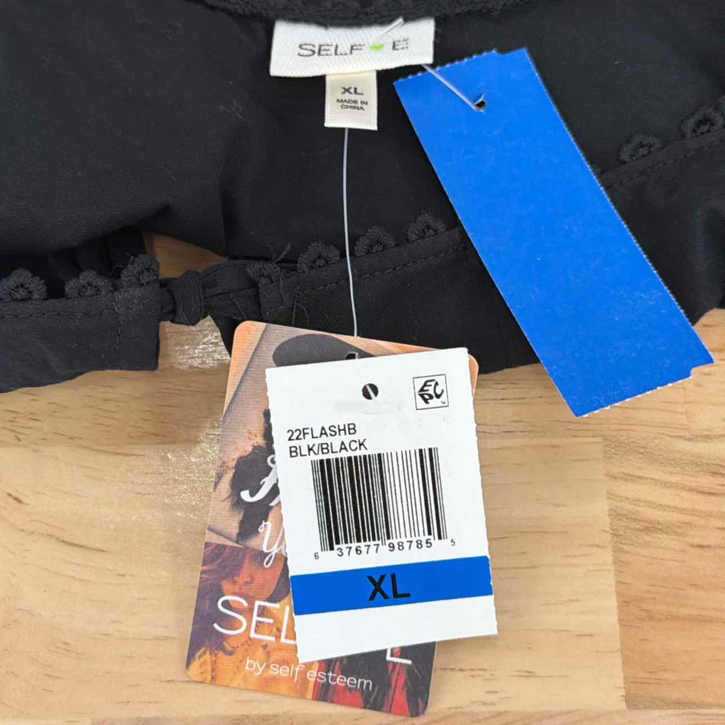 Self E Size XL Tie-Front Eyelet Top