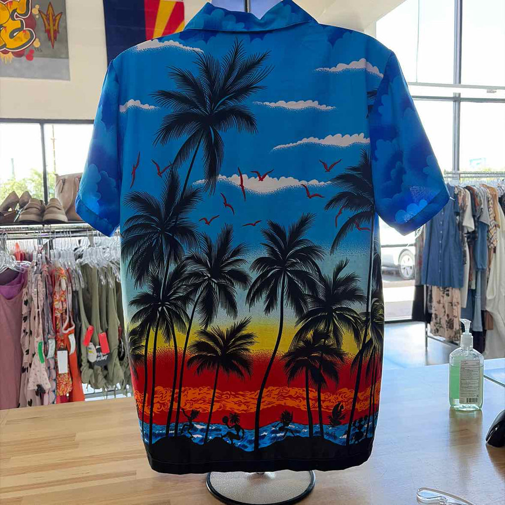 VHO Size L Blue Preloved MENS Button Down Shirt