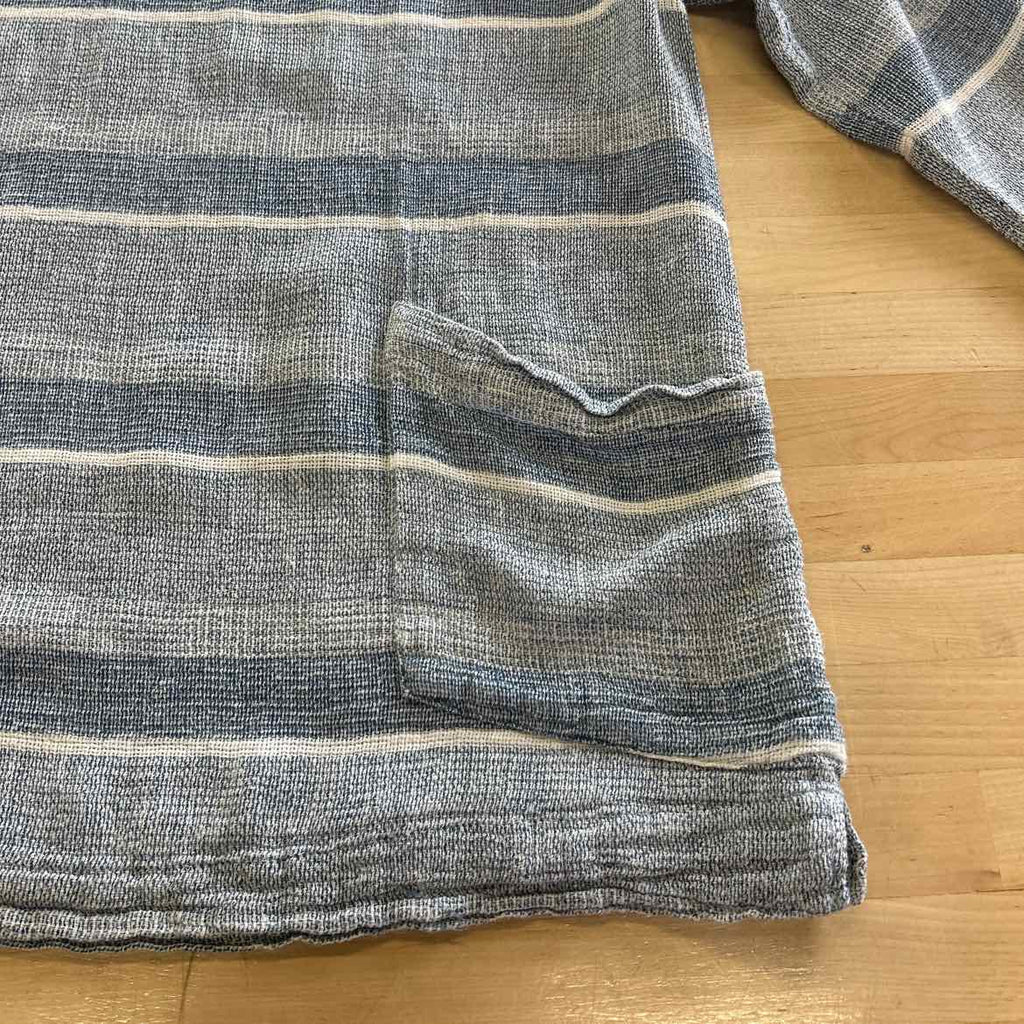J Jill Size S Blue White Linen Preloved Blouse LS