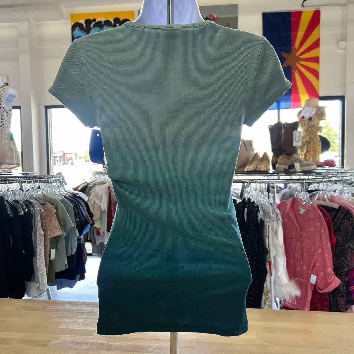 Guess Size XS Green Preloved T-Shirt SS