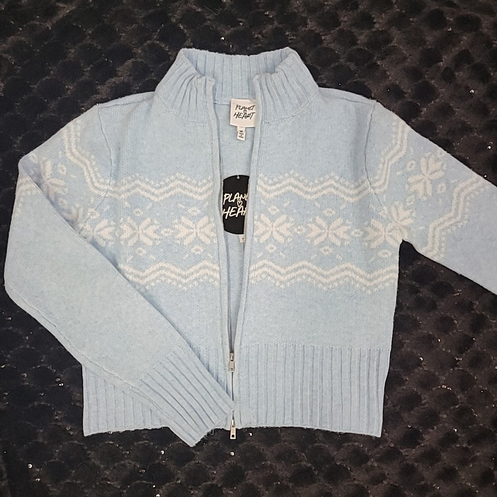 Planet Heart Size M Blue Sweater