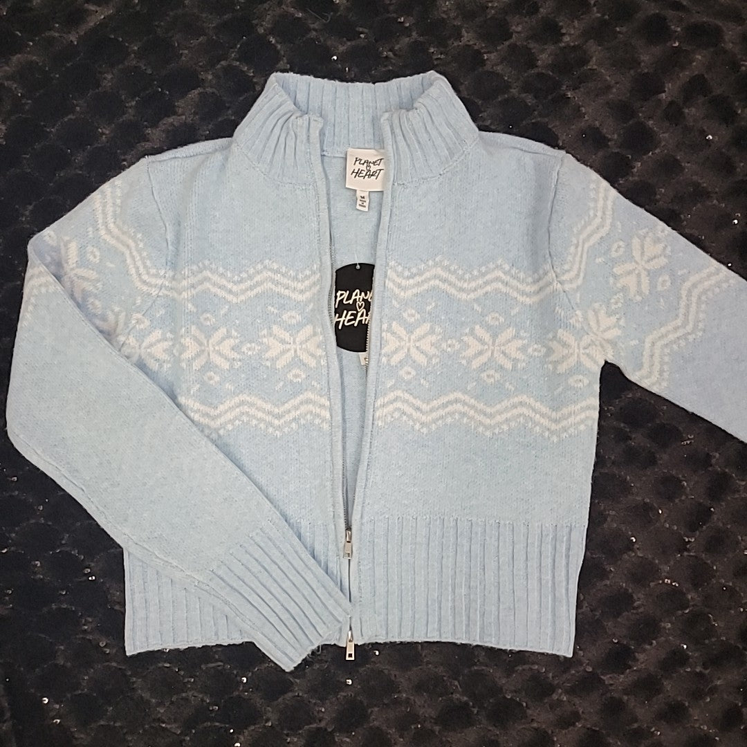 Planet Heart Size M Blue New Sweater