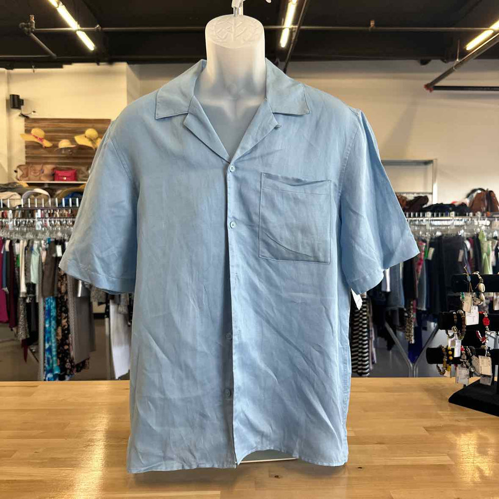 INC Size M Blue MENS Button Down Shirt