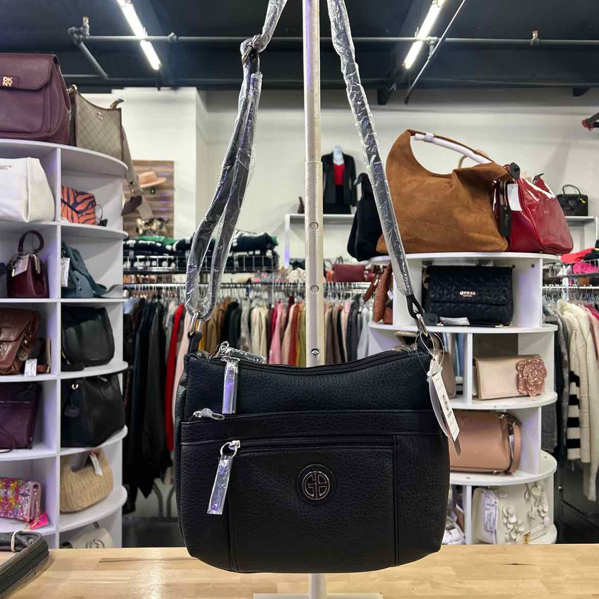 Giani Bernini Small Pebble Hobo Bag Black