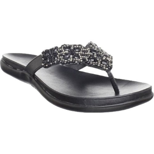 Kenneth Cole Size 8.5 Black Glamathon Flat Sandals