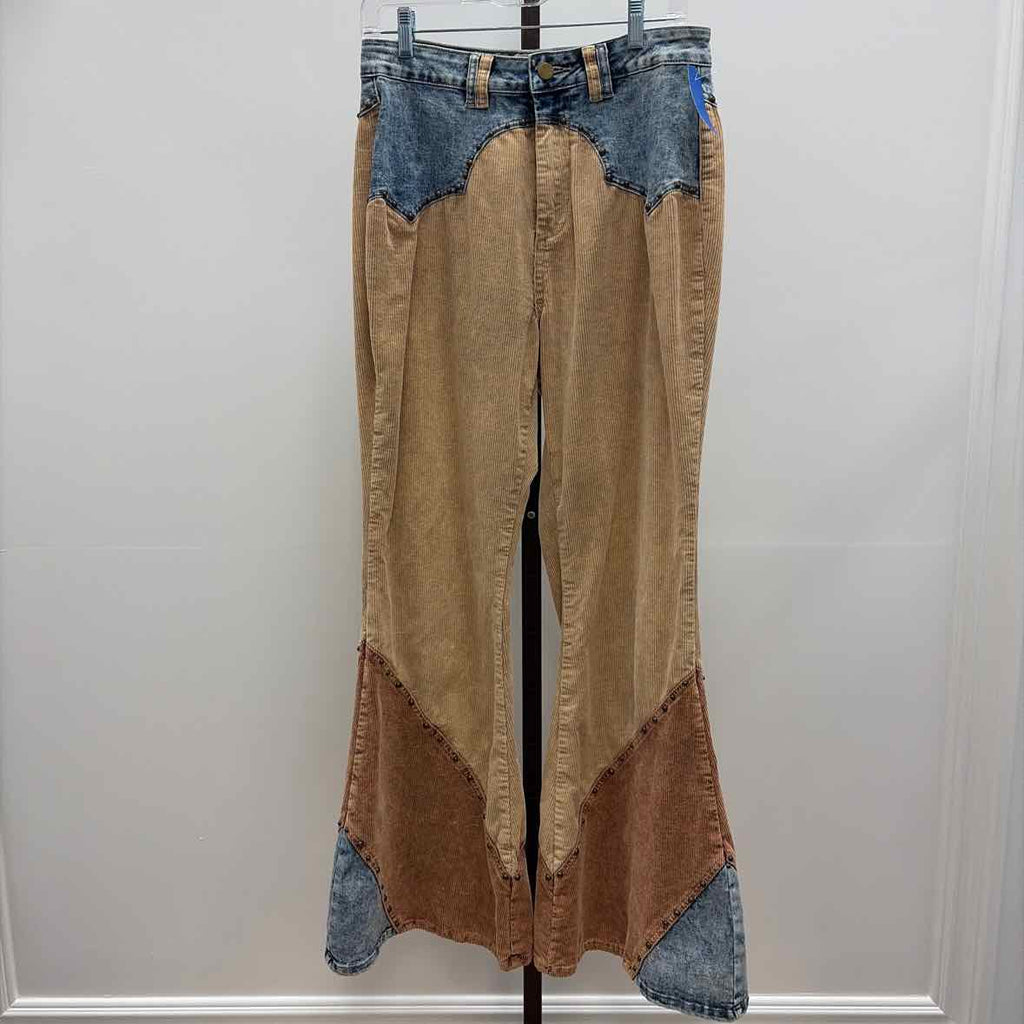Oli & Hali Size L Blue Brown Ribbed Preloved Pants