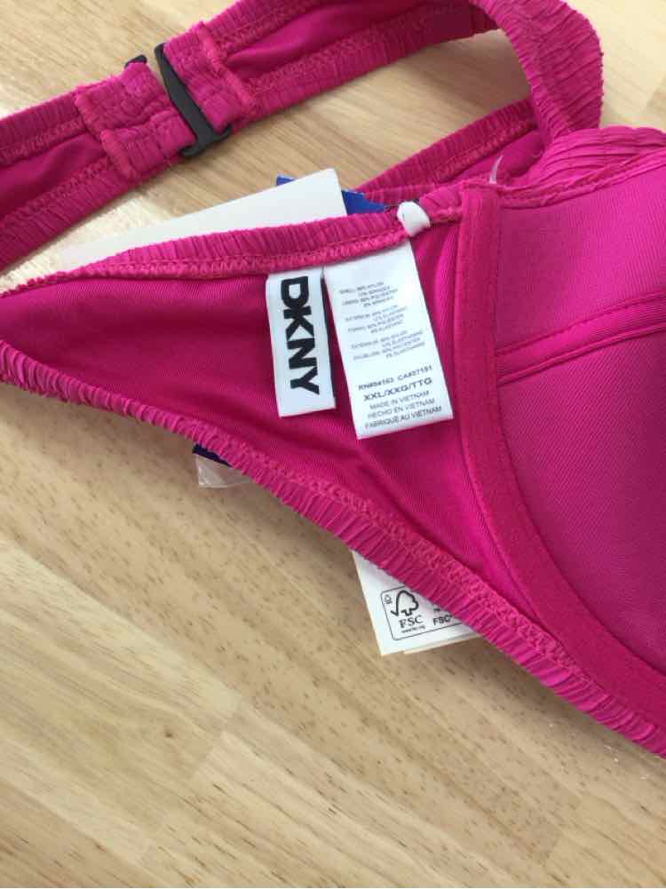 DKNY Size XXL Textured Molded Balconette Bikini Top
