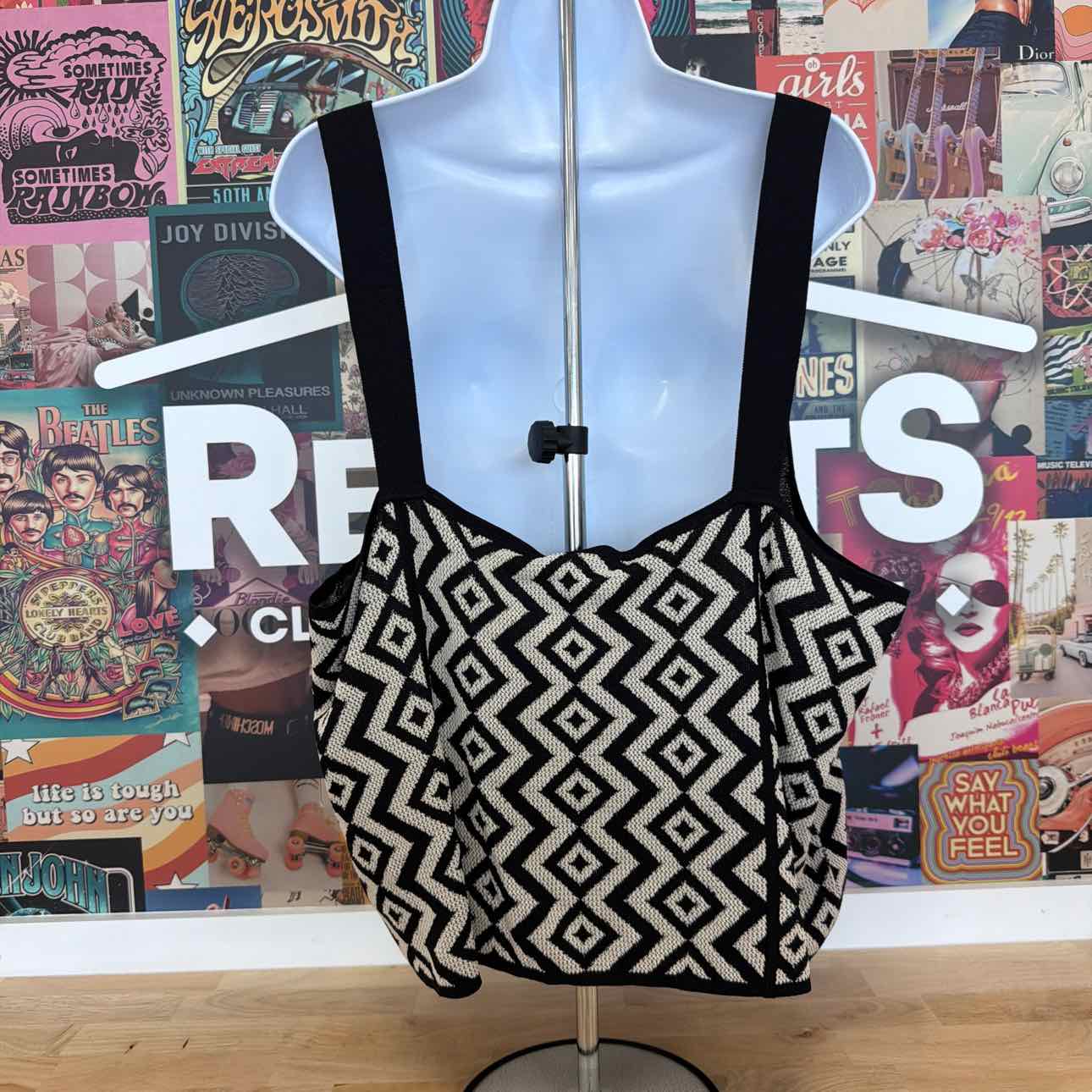 Nina Parker Size 4X Geo-Knit Tank - Geo Print