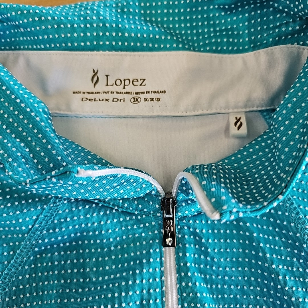 Lopez Size 3X Teal Polo