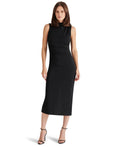 Steve Madden Size S Mo Mock Neck MIDI Dress - Black