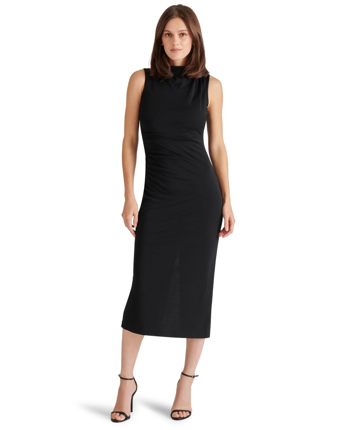 Steve Madden Size S Mo Mock Neck MIDI Dress - Black