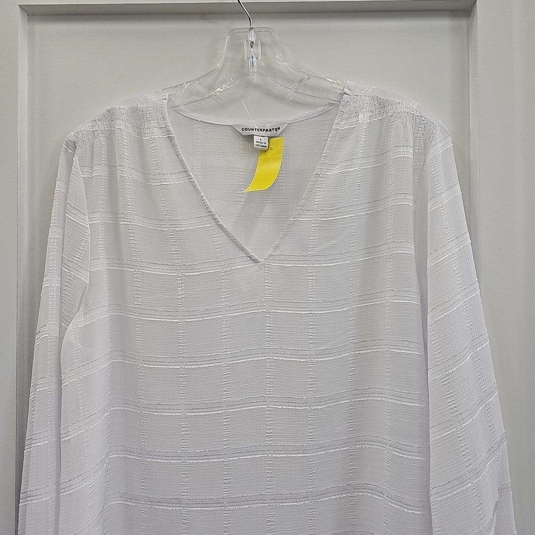 Counterparts Size L White Blouse