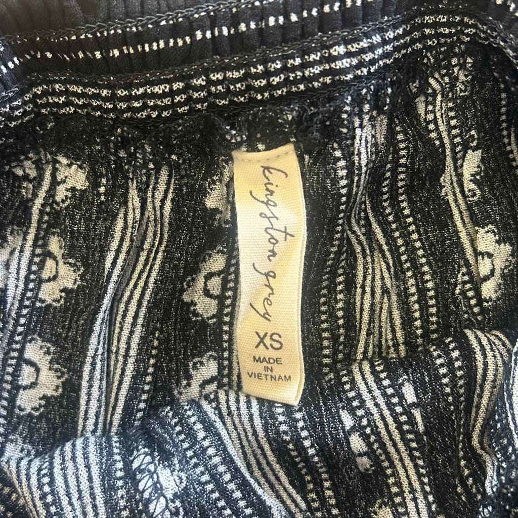 Kingston Grey Juniors' High-Rise Smocked-Waist Pants - Black/ivory