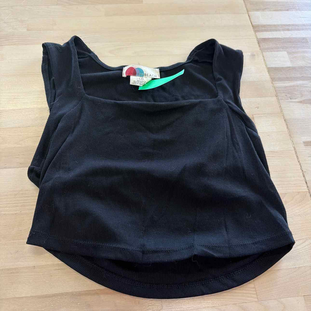 FP Beach Size L Black Preloved Tank