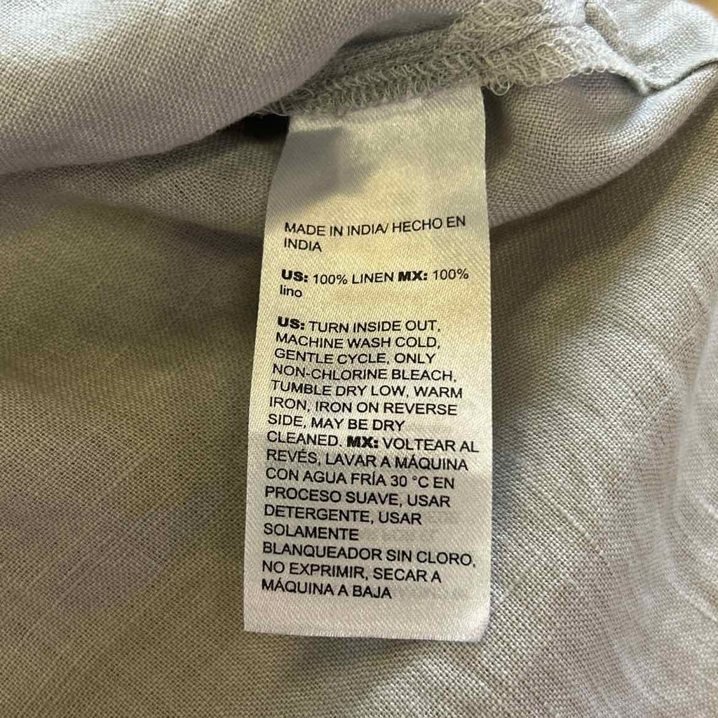 Chico's Size 2 Gray Preloved Blouse LS