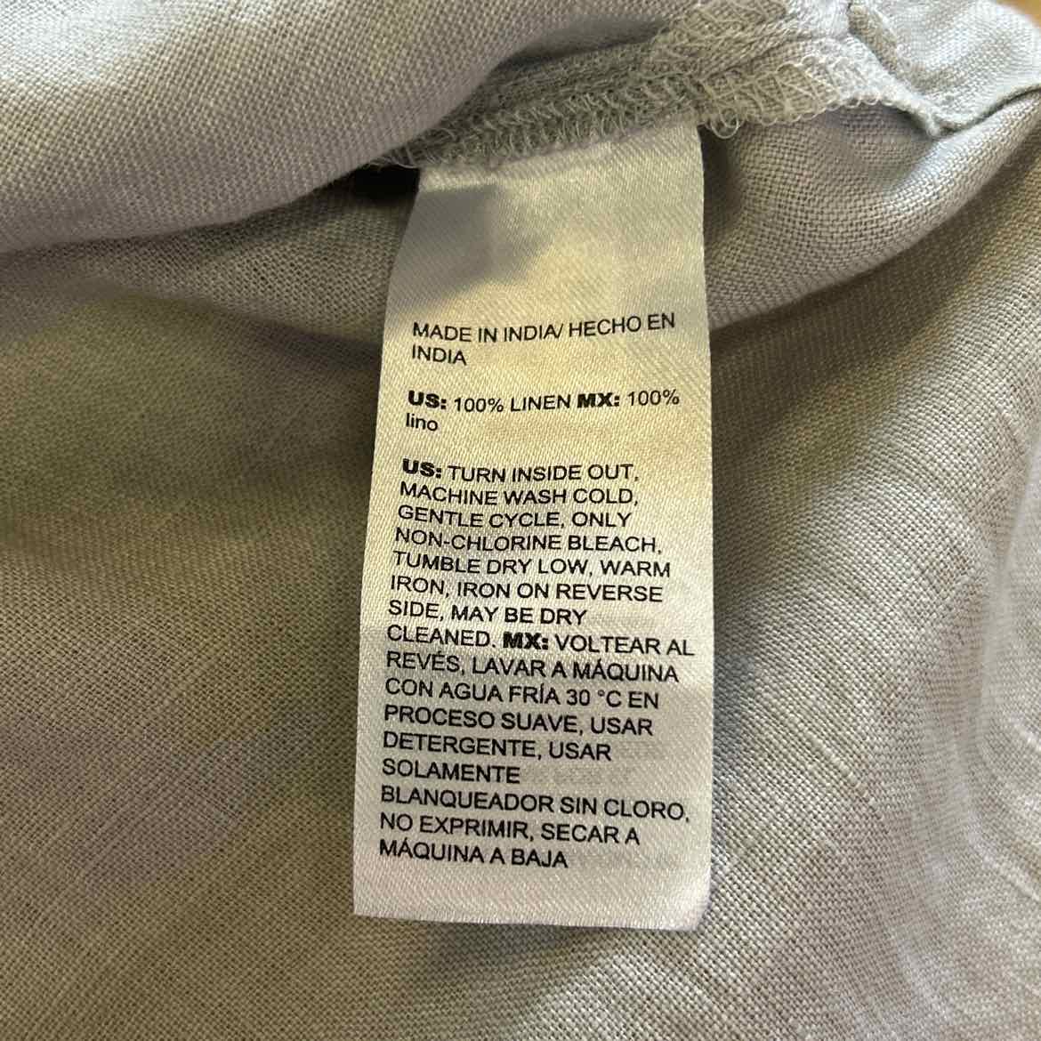 Chico's Size 2 Gray Preloved Blouse LS