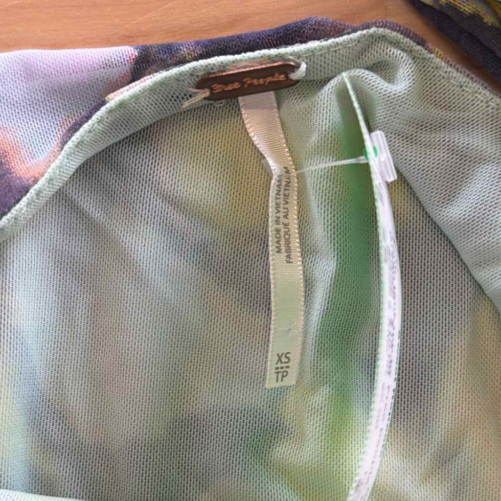 Free People Size XS Green Mesh Preloved Tank