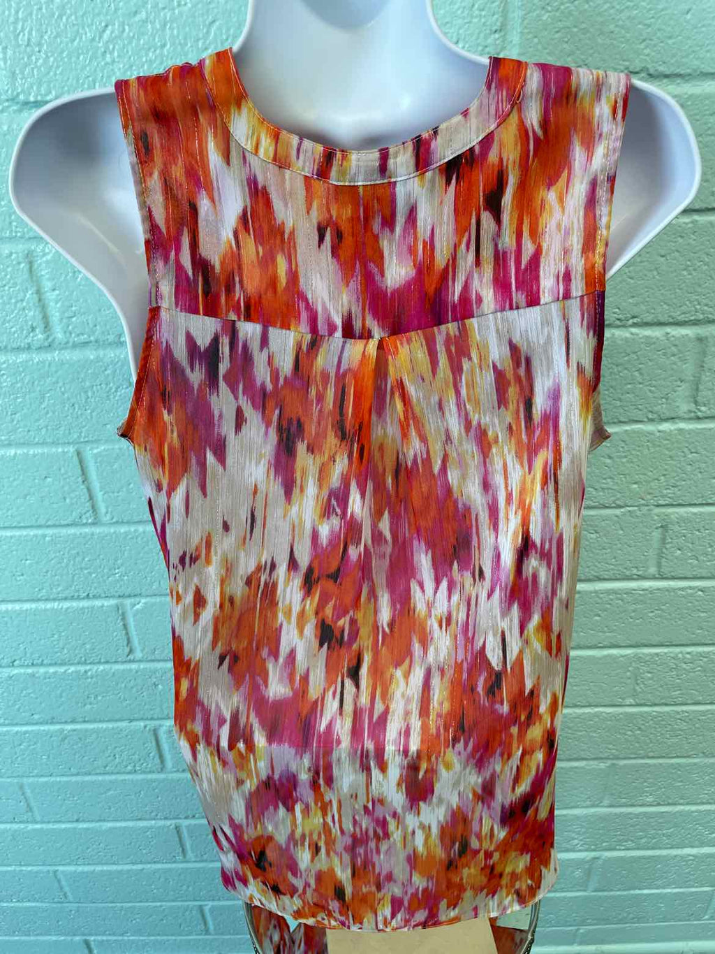 a.n.a Size PM Orange Print Sleeveless