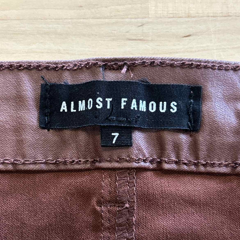Almost Famous Juniors' 90s Faux-Leather Wide-Leg Pants
