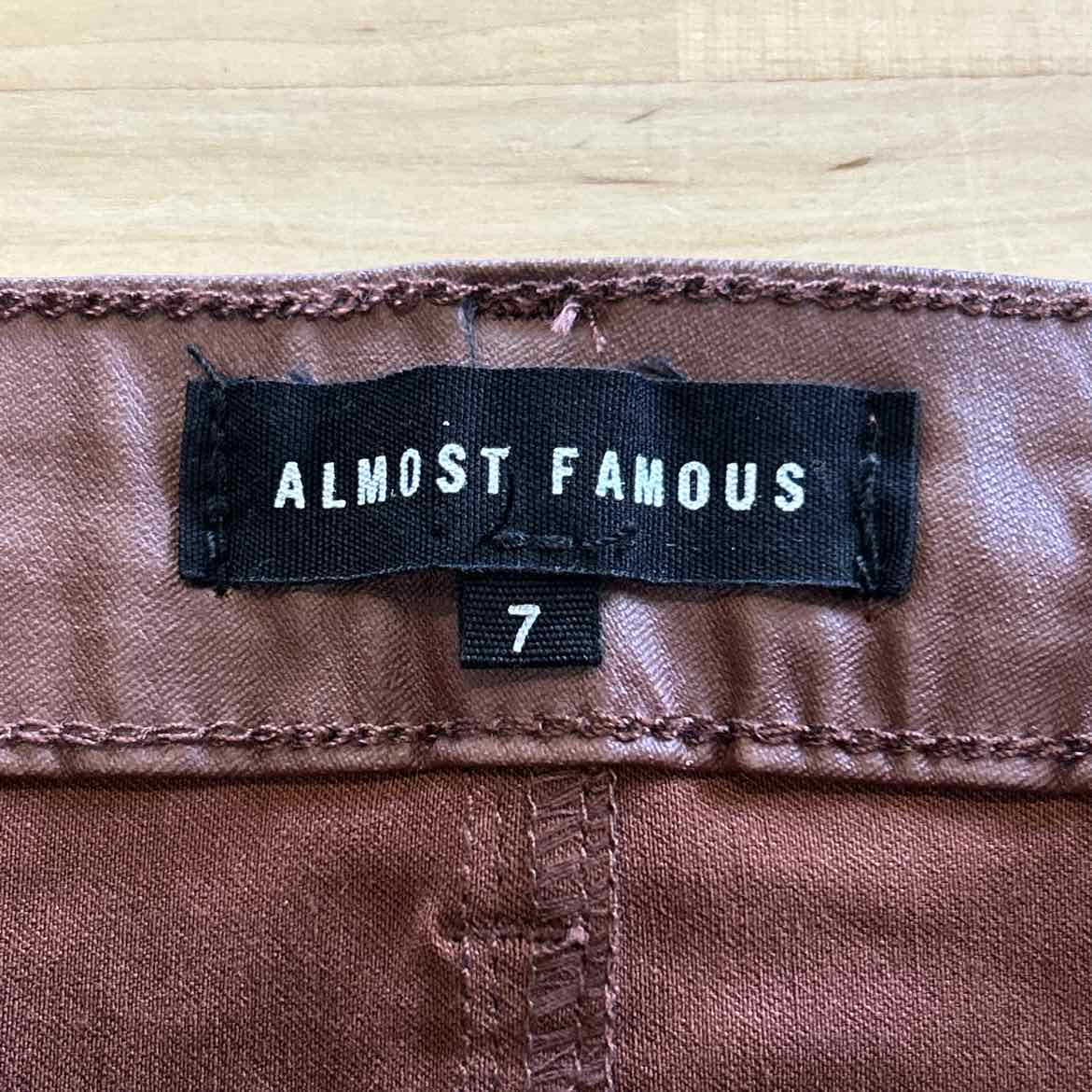 Almost Famous Juniors' 90s Faux-Leather Wide-Leg Pants