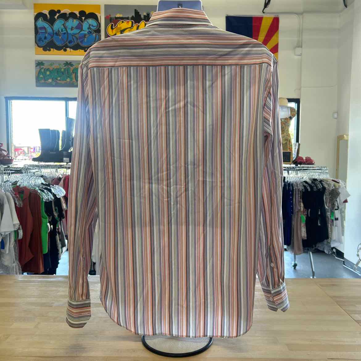 Bugatchi Size XL Pink Preloved MENS Button Down Shirt