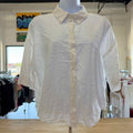 H&M Size S White Linen Preloved Button Down SS