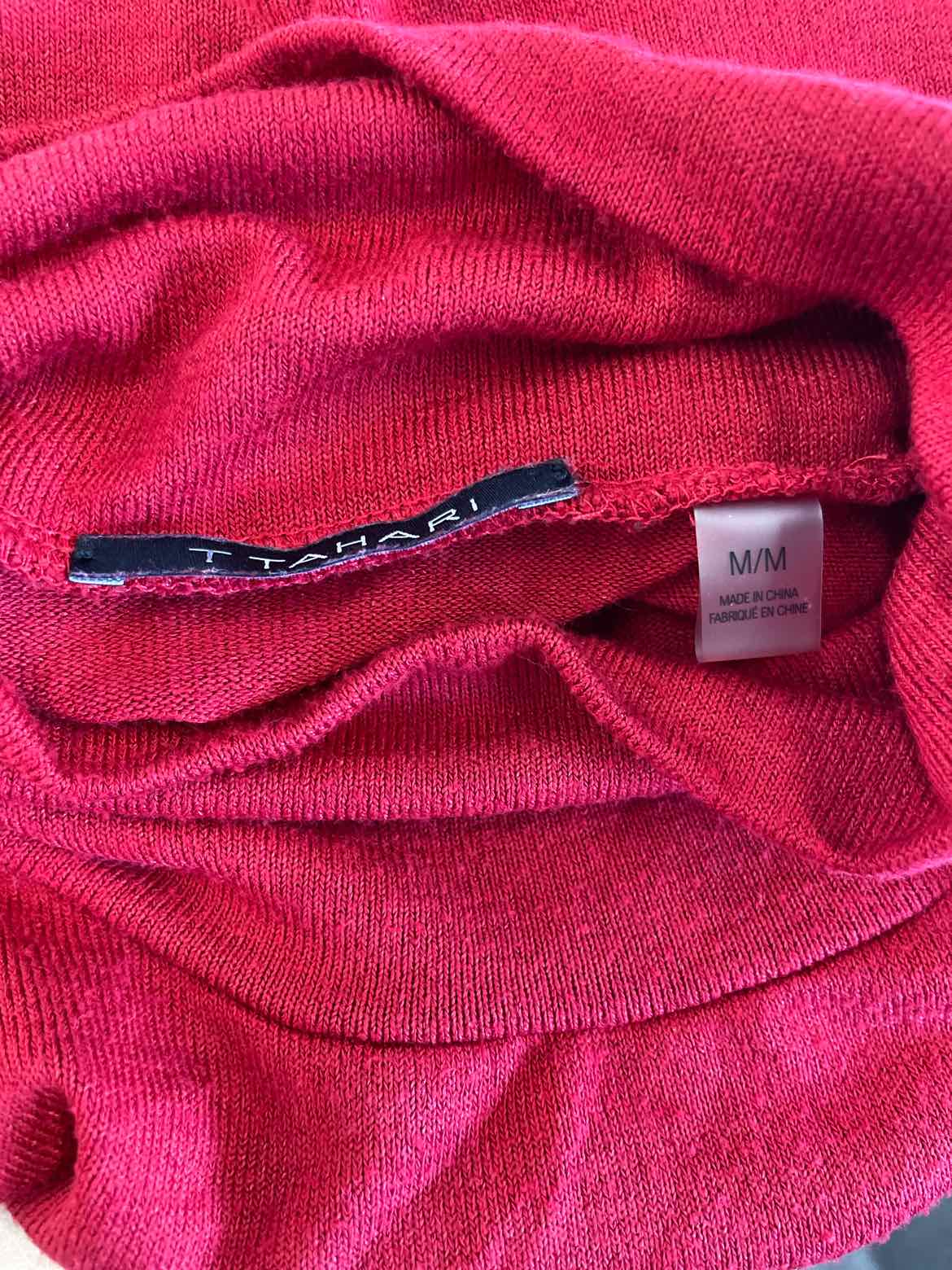 Tahari Size L Red Long Sleeve