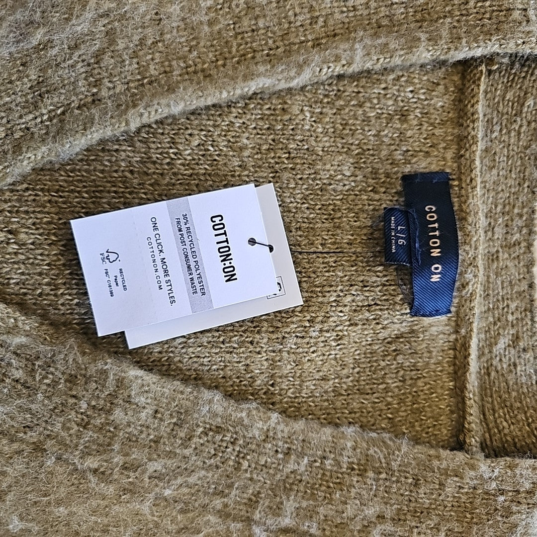 Cotton On Size L Green New MENS Cardigan