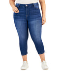 Celebrity pink Size 18 Pink Trendy Plus Size Cropped Skinny Jeans - Makaha