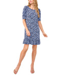 CeCe Women's Puff-Caterpillar-Sleeve Knit Dress - Classic Navy