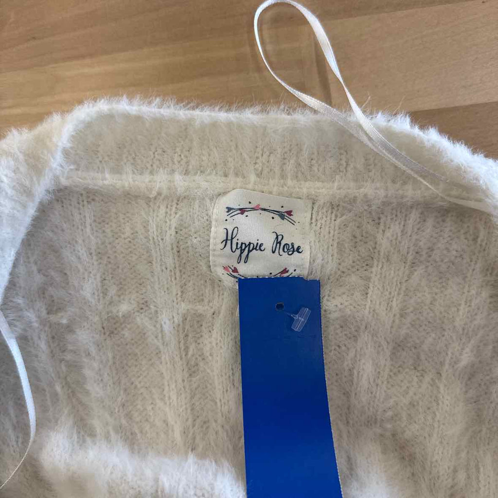 hippie rose Size S White Fuzzy Cardigan