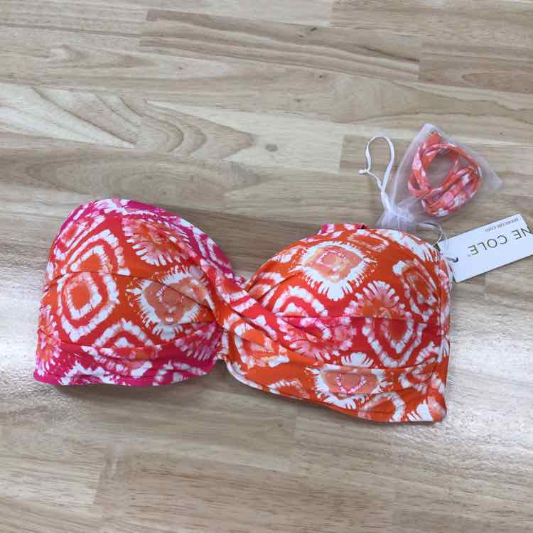 Anne Cole Size XL Tie Dye Foulard Twist Bandeau Bikini Top