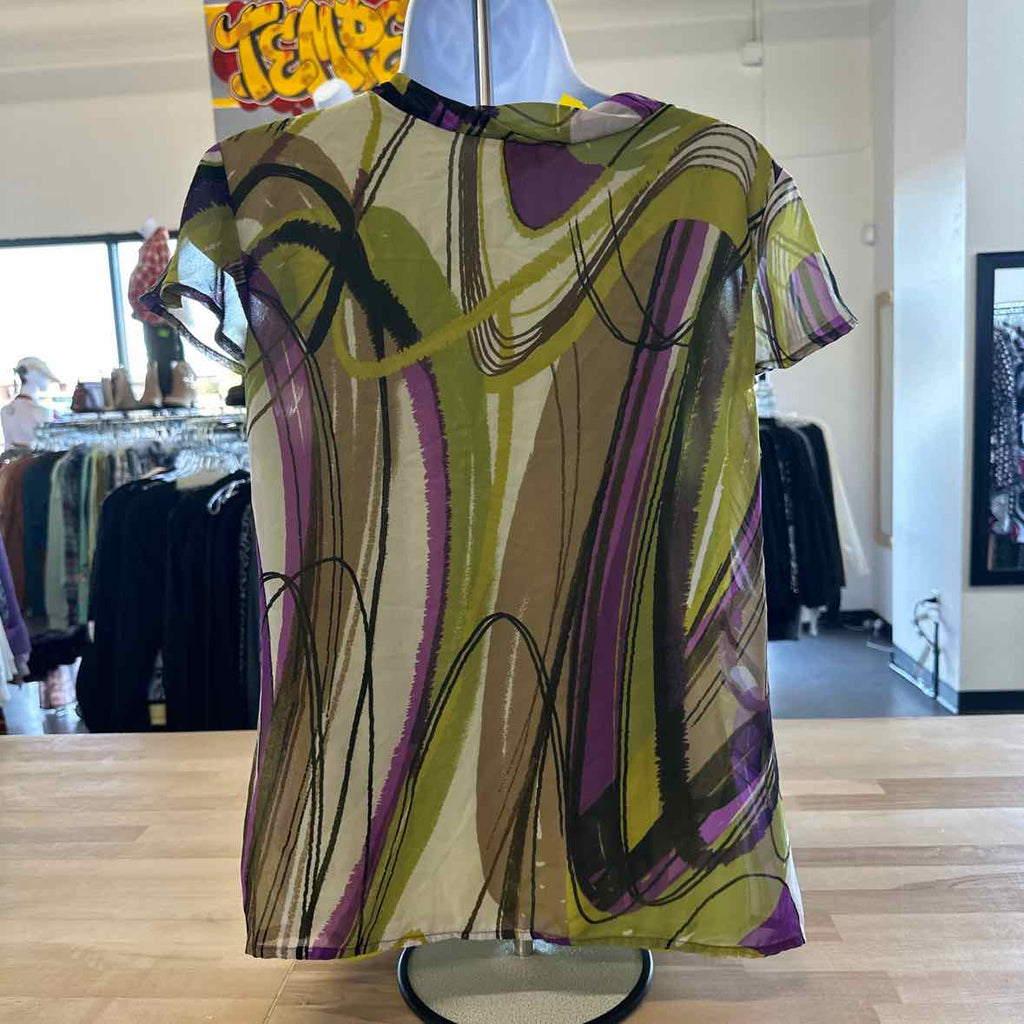 Worthington Size PL Purple & Green Blouse