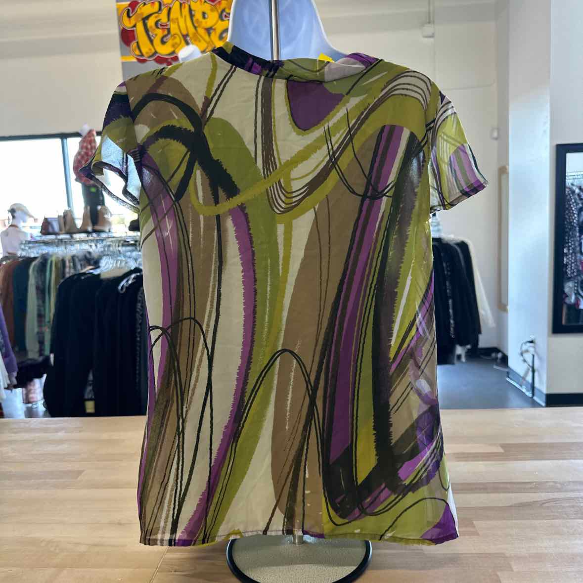 Worthington Size PL Purple & Green Blouse