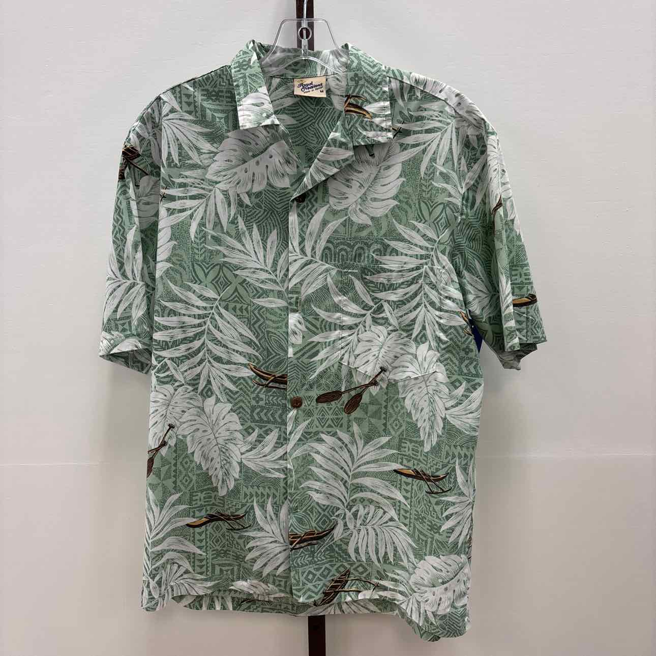 Royal Creations Size M Green Preloved MENS Button Down Shirt