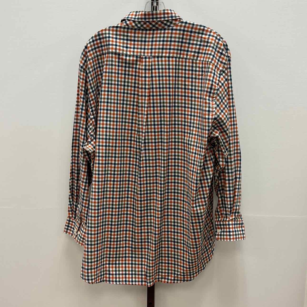 Club Room Size 33 Men's Fashion Plaid Pattern Poplin Shirt