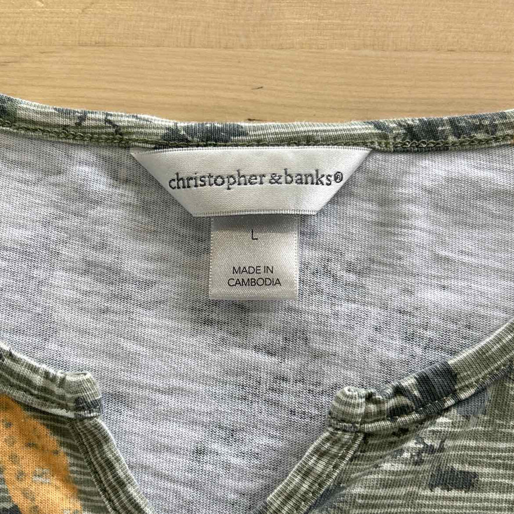 Christopher & Banks Size L Green Blouse