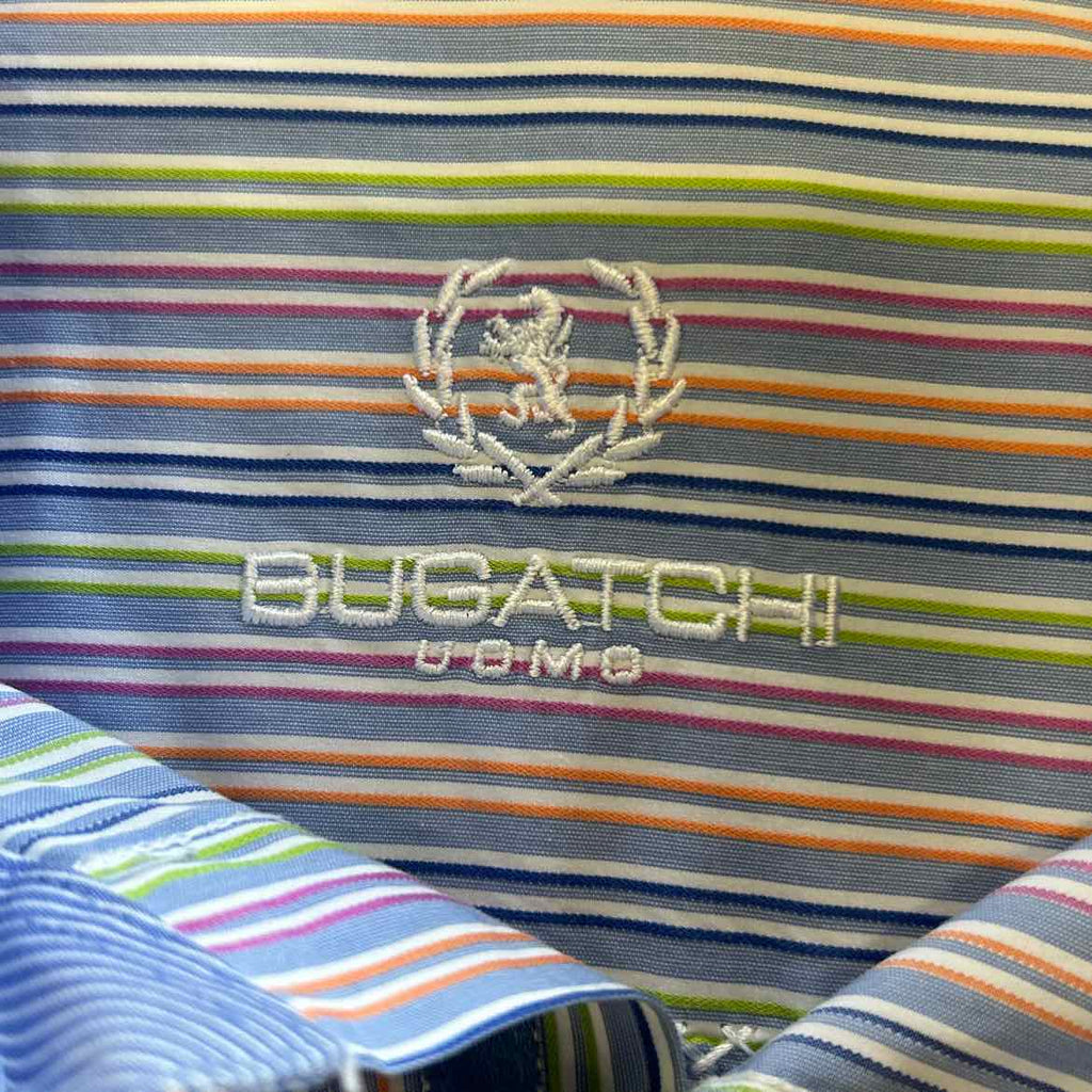 Bugatchi Size M Blue Preloved MENS Button Down Shirt