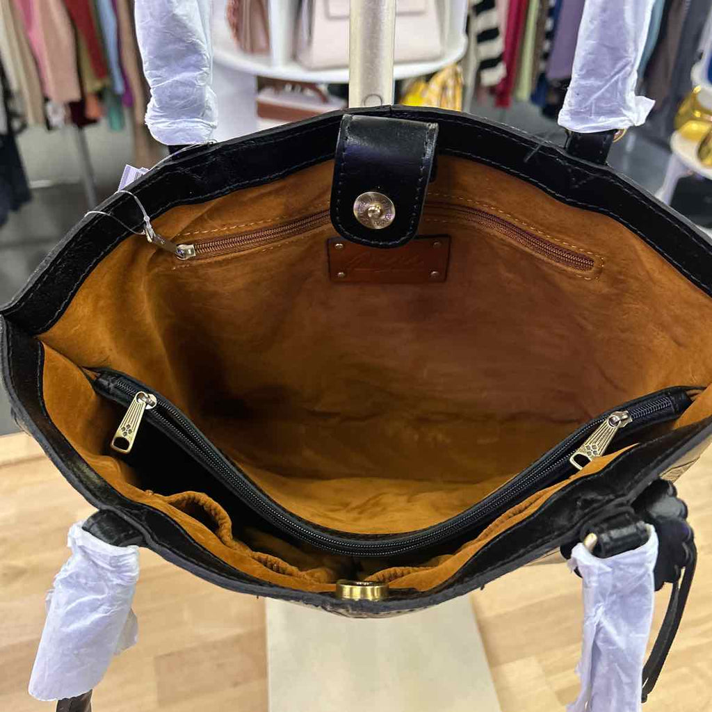 Patricia Nash Alexia Bark Leaves Textured To Black Bark Leaves