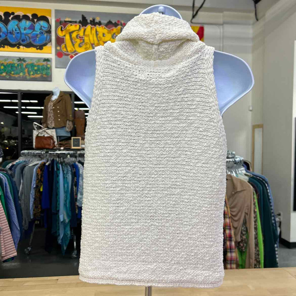 Life Style Size M White Knit Preloved Sleeveless
